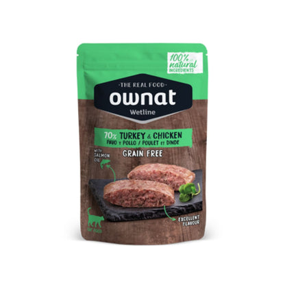 Ownat Wetline Truthahn und Huhn getreidefrei für Katzen 85 g