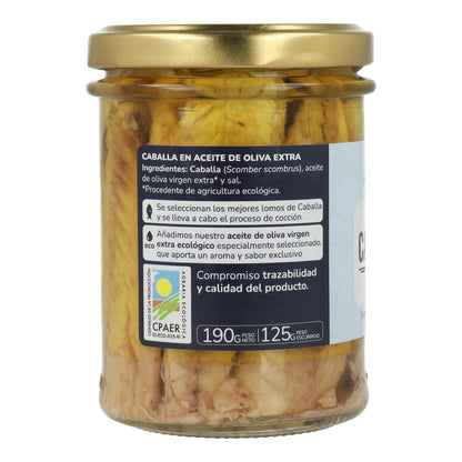 Förpackning 6x Makrill i olivolja ECO Planeta Huerto 190 gr