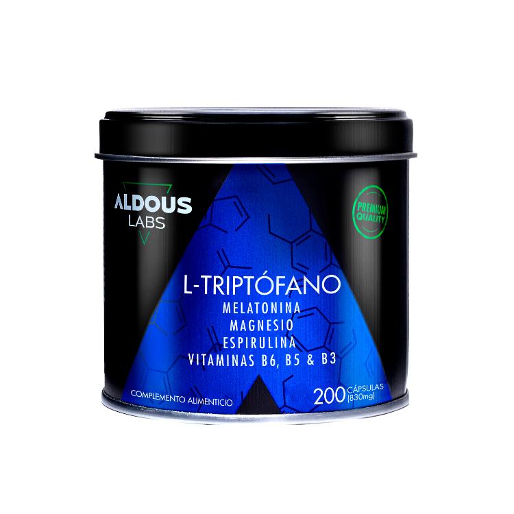 L-Tryptophane Premium 600 mg + Mélatonine 1,78 mg + Magnésium + Spiruline + Vitamines, 200 gélules. Aldous Labs