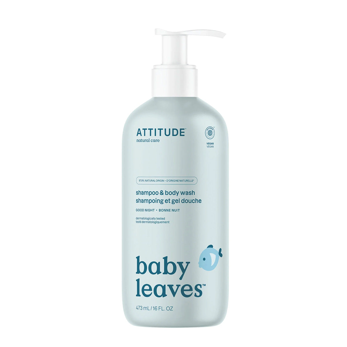 Baby leaves Shampooing et gel 2 en 1 Buenas noches Attitude 473 ml