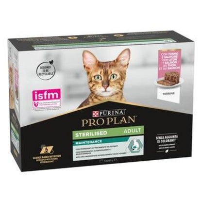 Pro Plan Adult Sterilised Maintenance Cat Food with Tuna and Salmon Purina 12 x 85 g tins