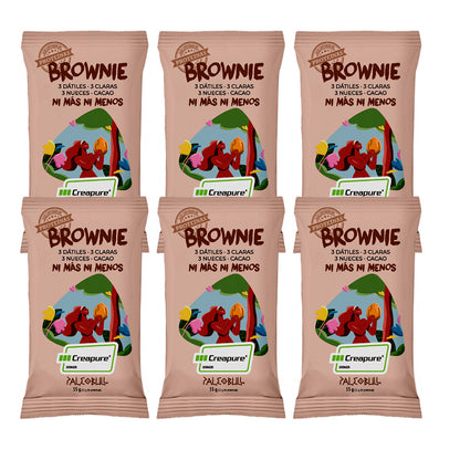 Pack 6x Barres brownie, Paleobull, 55 g