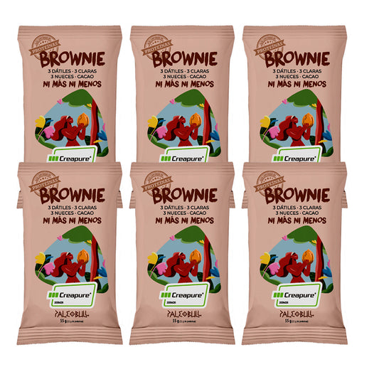 Pack 6x Barres brownie, Paleobull, 55 g