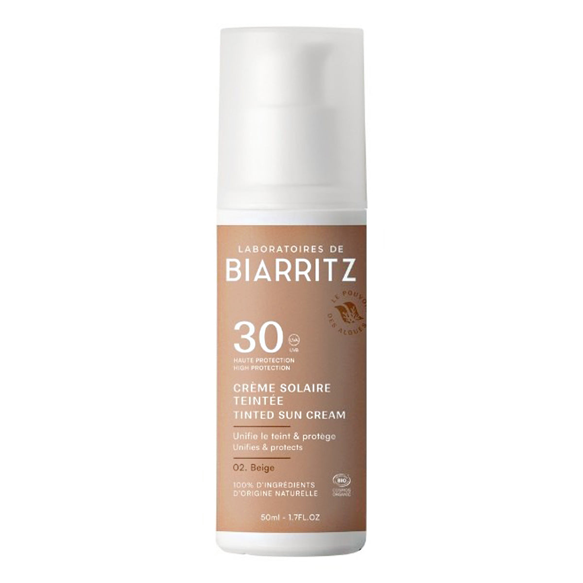 Beige SPF30 Facial Sunscreen Cream Alga Maris 50 ml