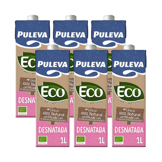 Pack de 6 briques de lait écrémé biologique Puleva, 1 L