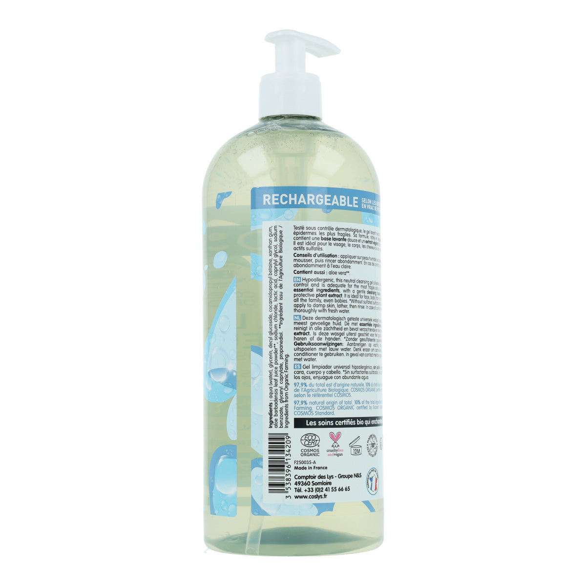 Parfymfri universal duschgel Coslys, 1 l