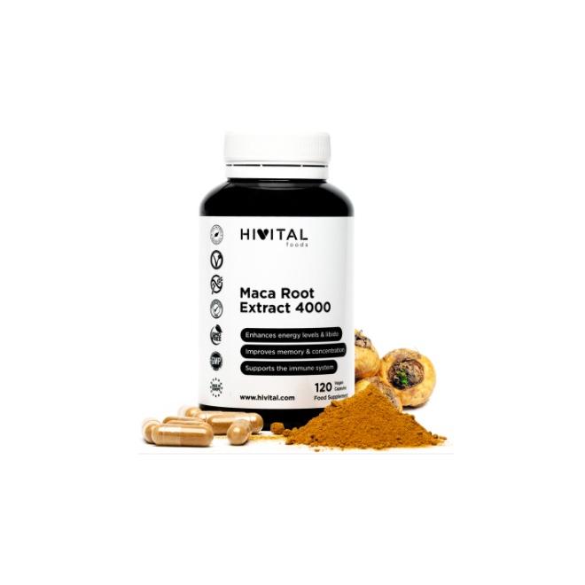 Peruaans maca-extract 4000 mg Hivital 120 veganistische capsules