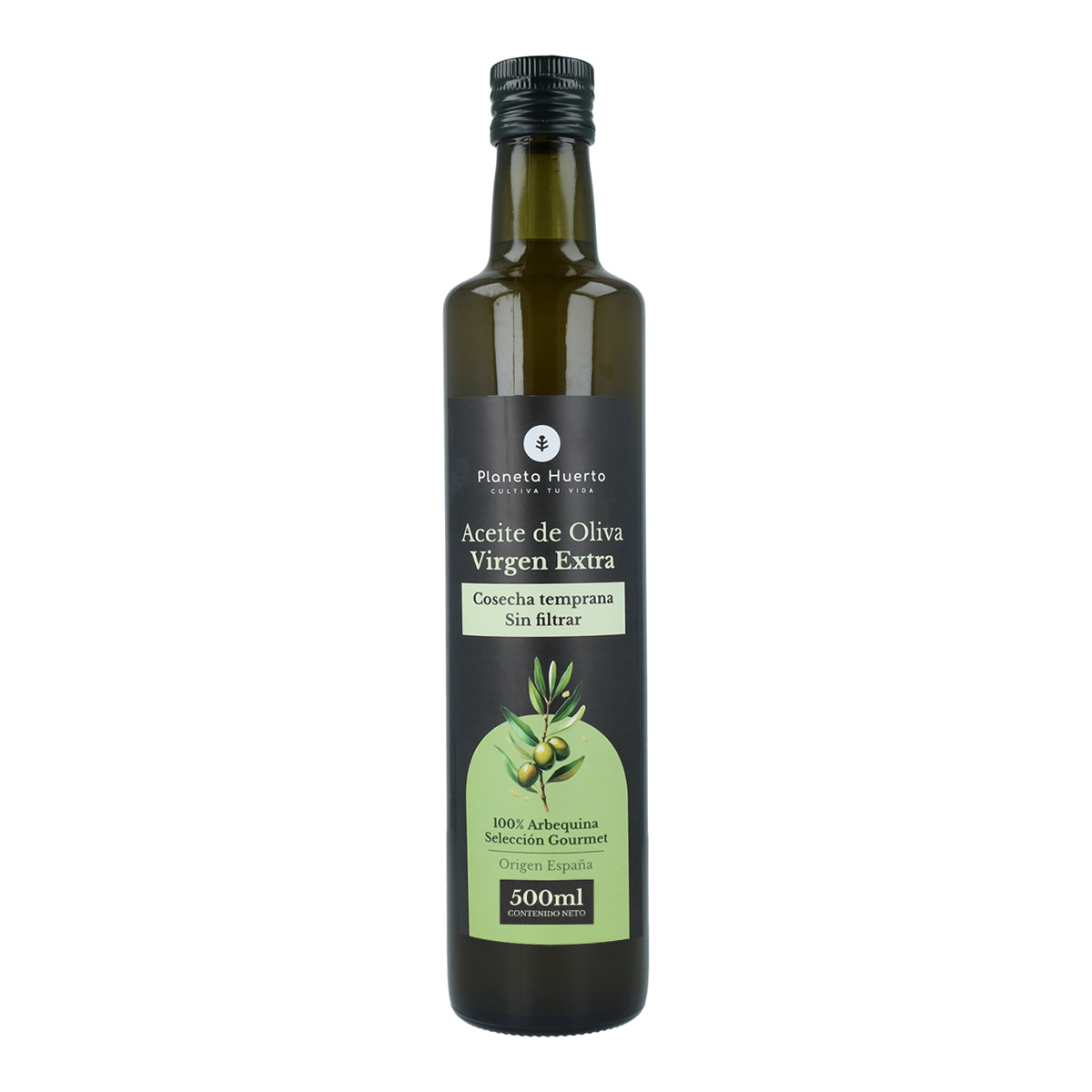 3er-Pack Planeta Huerto, ungefiltertes natives Olivenöl extra aus früher Ernte, grün, 500 ml