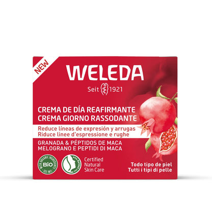 Crème de jour raffermissante à la grenade et aux peptides de maca Weleda 40 ml