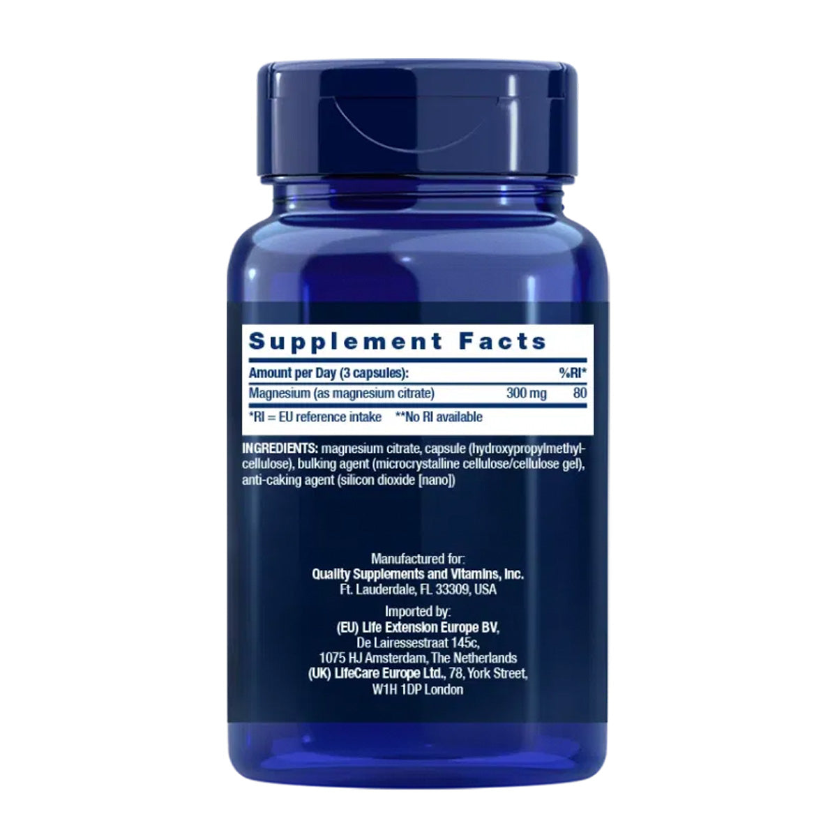 Magnesium (Citrat) 100 mg, Life Extension 100 Kapseln