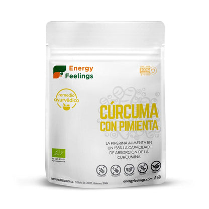 2er-Pack Kurkuma mit schwarzem Pfeffer, Bio-Pulver  Energy Feelings 200 g