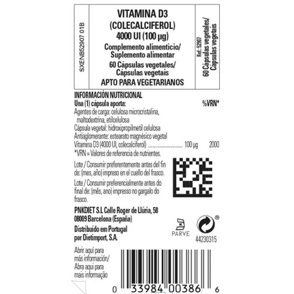 Witamina D3 (cholekalcyferol) 4000 IU (100 μg) 60 kapsułek roślinnych Solgar 120 kapsułek roślinnych