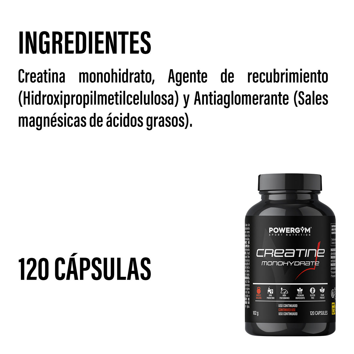 Kreatin Powergym 120 Kapseln