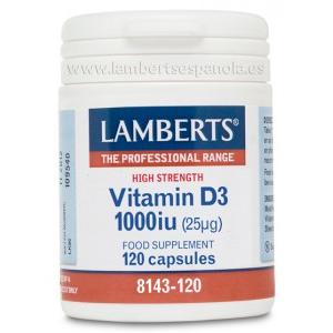 Vitamine D3 1000 UI (25 µg) Lamberts, 120 gélules