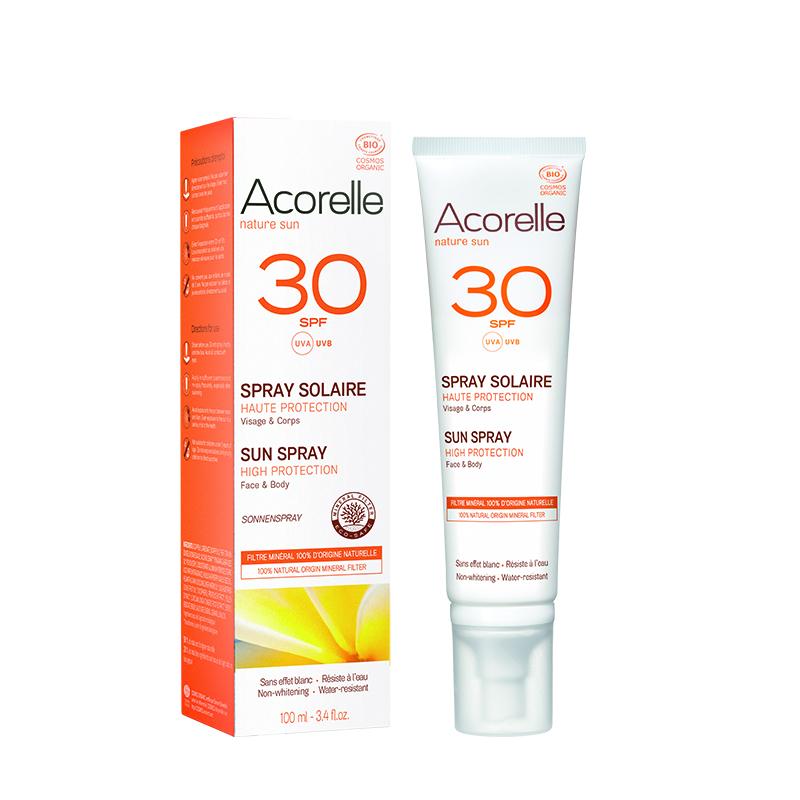 Solskyddscreme för kroppen i sprayform SPF 30 Acorelle 100 ml