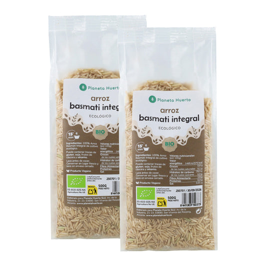 Pack 2 x 500 g ECO Planet Garden Brown Basmati Rice ECO 500 g