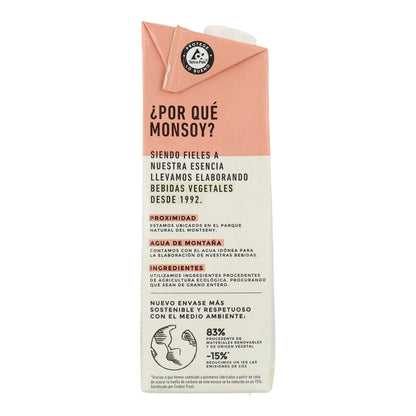 Monsoy Organic Rice and Hazelnut Drink 1 L
