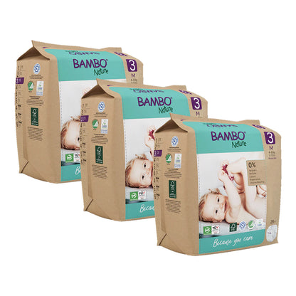 Confezione Pannolini Bambo Nature taglia 3, (4-8 kg), 3 x 28 unità