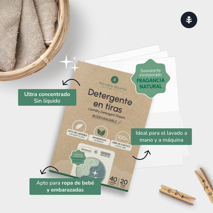 Eco-Tiras detersivo e ammorbidente Planeta Huerto 40 lavaggi