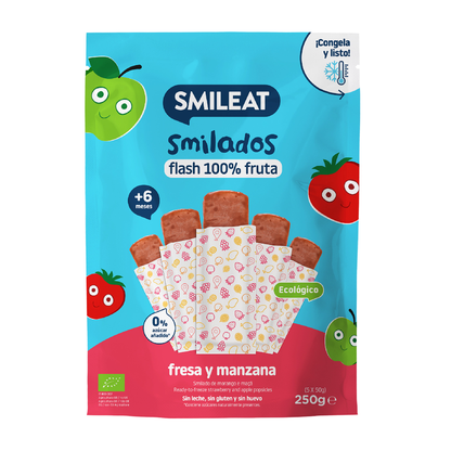 Smilado met aardbei en appel ECO, kindijs 100% fruit SMILEAT 250 g