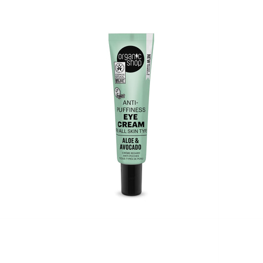 Crème contour des yeux anti-poches à l'aloès et à l'avocat Organic Shop 30 ml