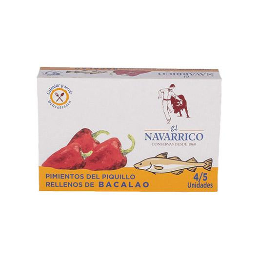 Poivrons Piquillo farcis à la morue en conserve El Navarrico 270 ml