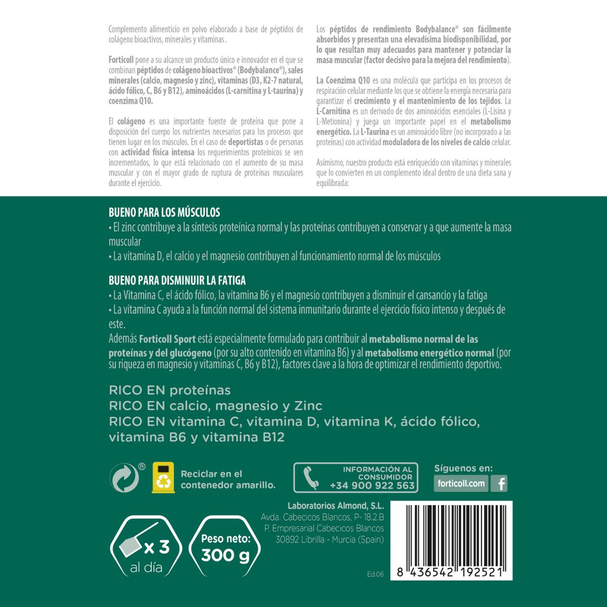 Peptidi di collagene ad alto rendimento Forticoll Sport 300 g