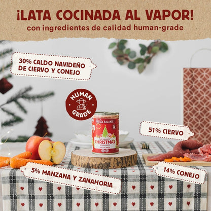 Barattolo Ricetta di Natale BARF cervo e coniglio per cani Wild Balance 400 g