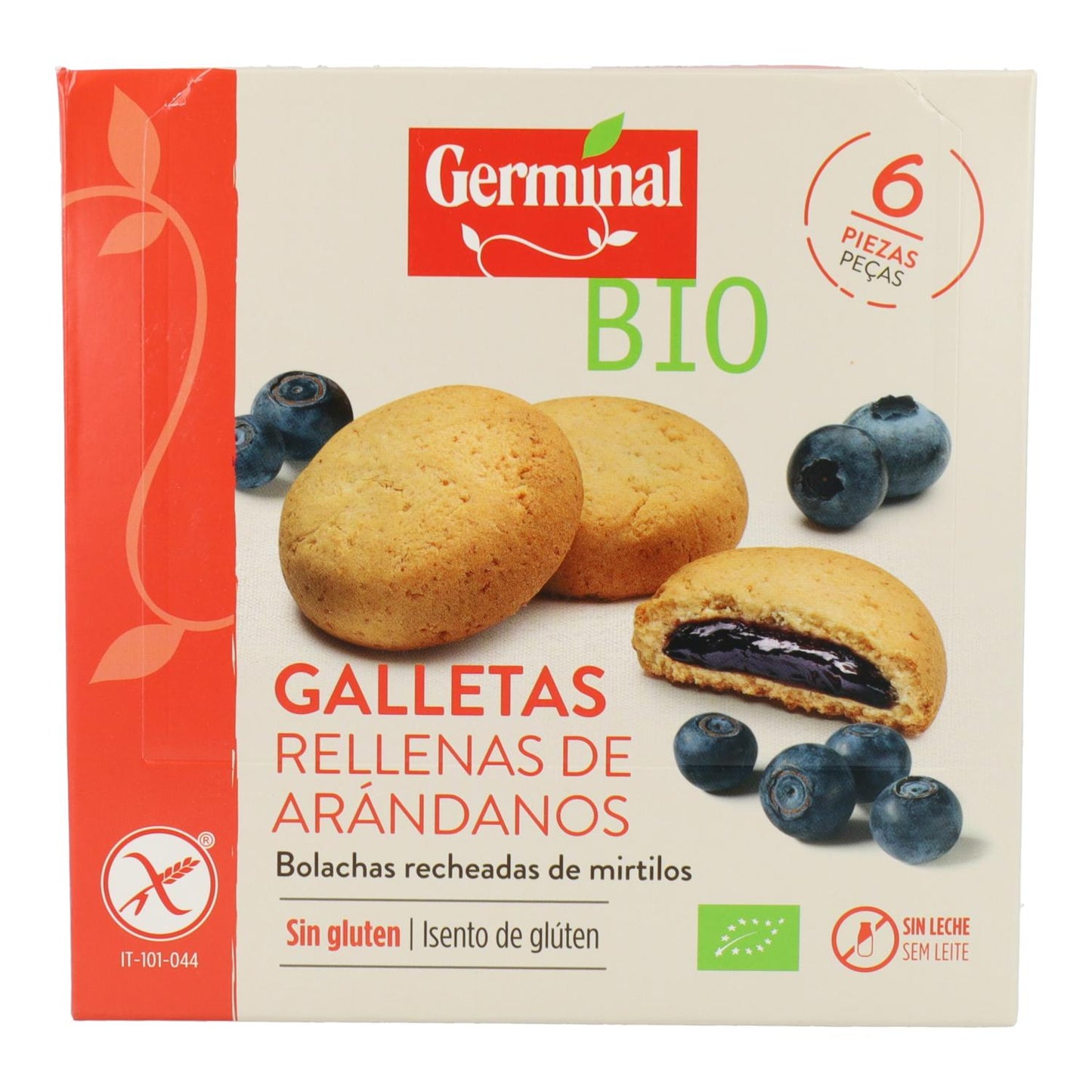 Biscuits sans gluten fourrés à la crème de myrtille Germinal, 200 g