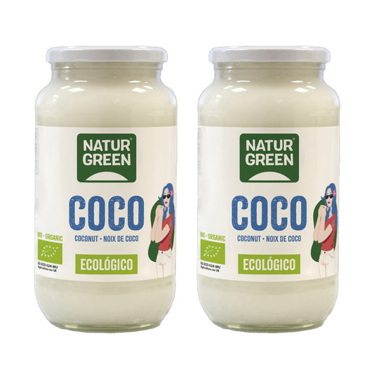 Pack 2 x Graisse de coco crue bio NaturGreen 800 g