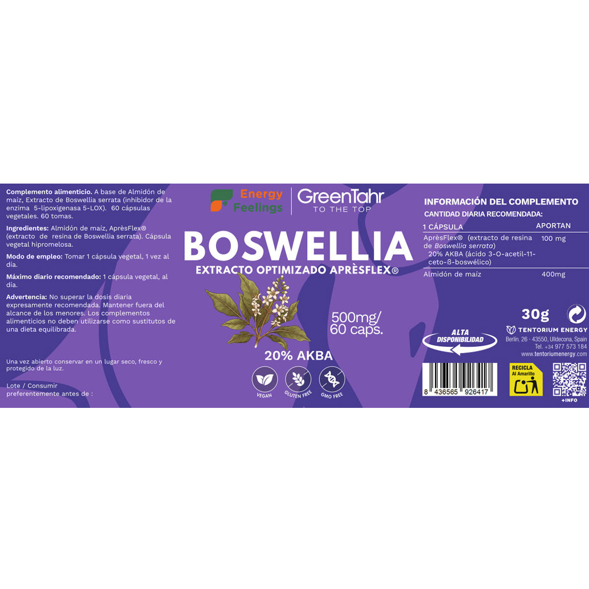 Boswellia (ApresFlex) Energy Feelings 60 kapslar