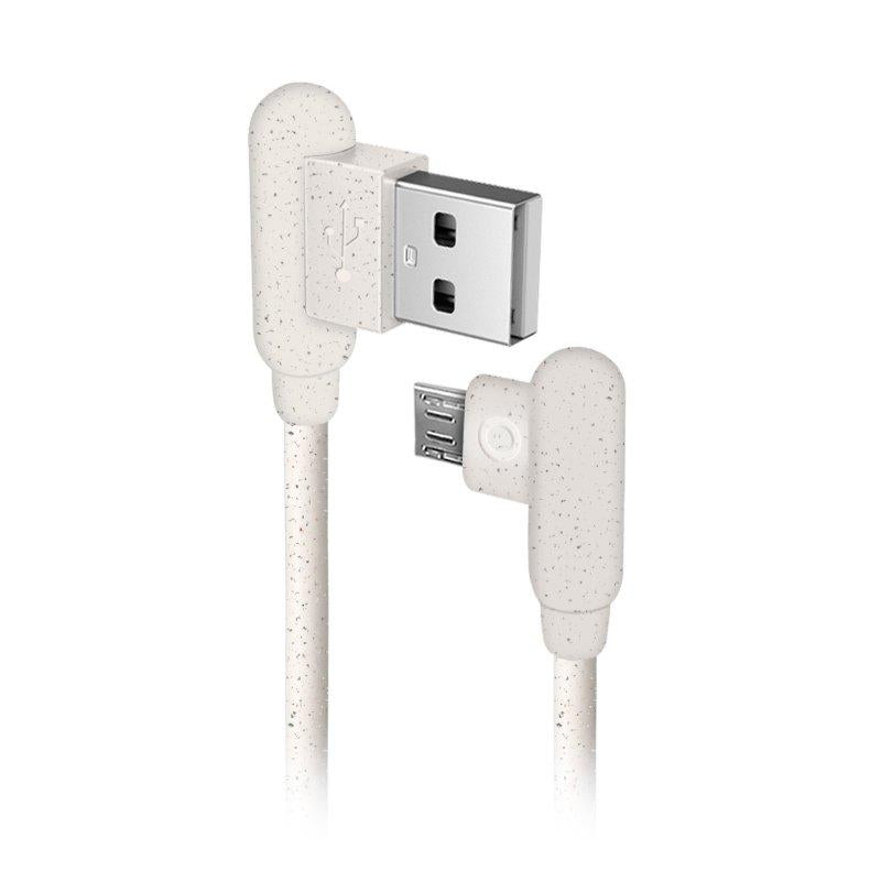Eco-friendly Micro-USB-kabel gemaakt van 35% biologisch afbreekbare materialen SBS Wit