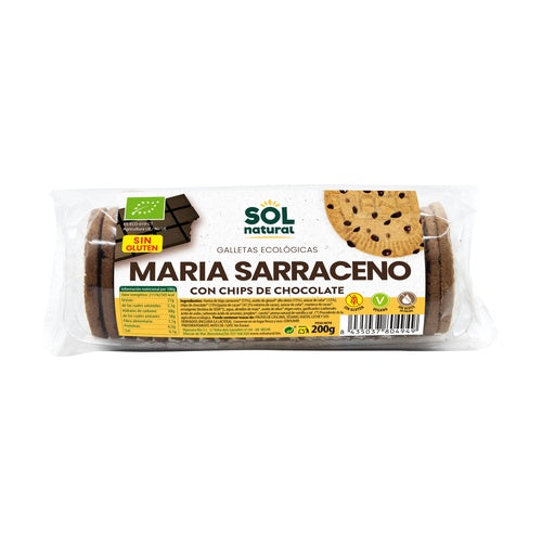 Biscuits María au sarrasin avec pépites de chocolat bio Sol Natural 200 g