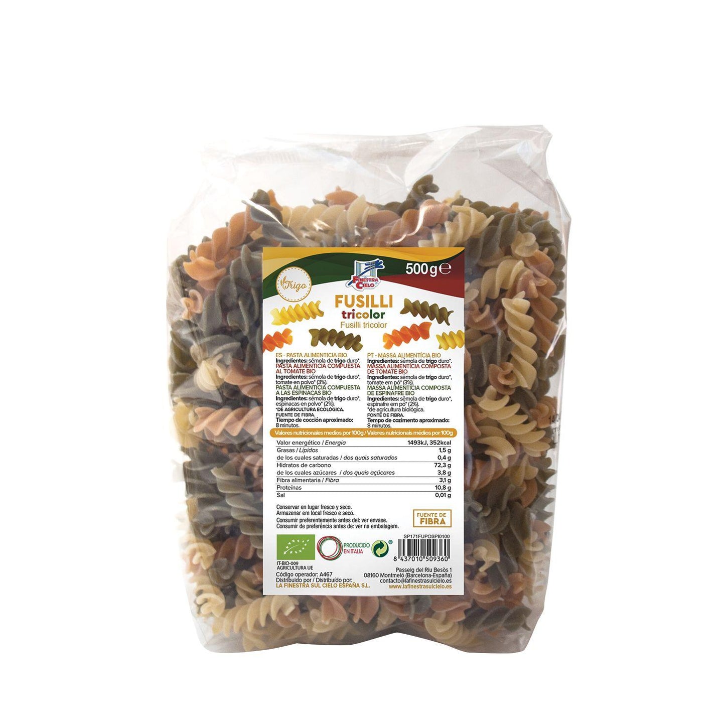 Fusilli tricolor La Finestra Sul Cielo  500 g