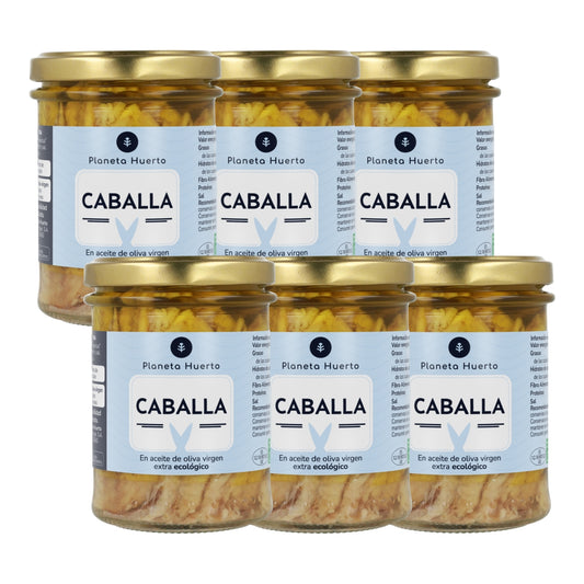 Pack 6x Mackerel in olive oil ECO Planeta Huerto 190 gr
