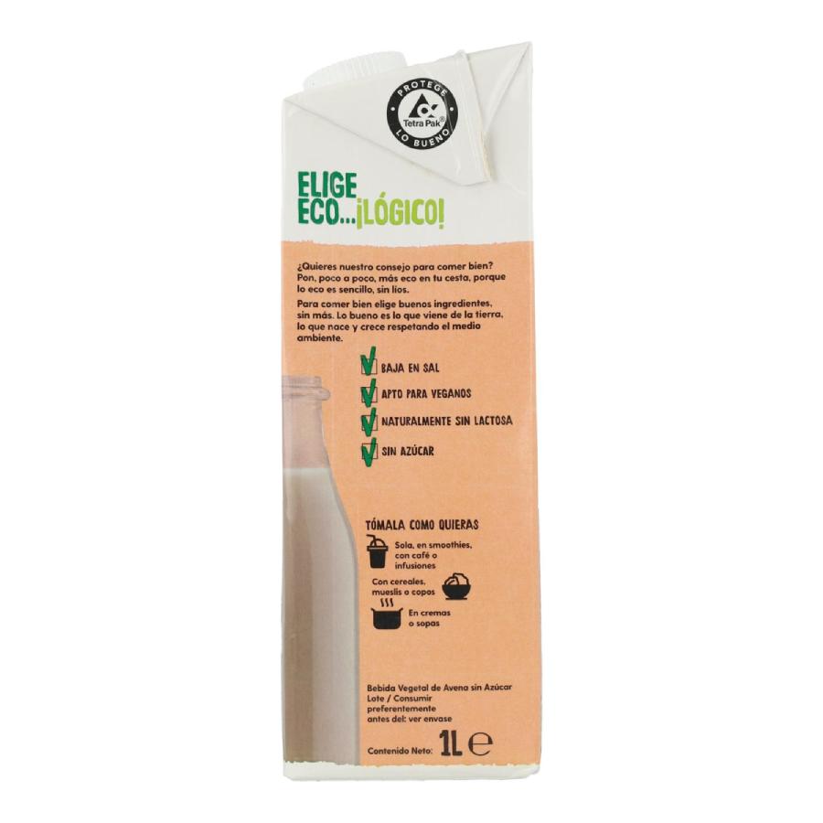 Pack 6X Bebida Vegetal de Avena 0% Azúcar Bio Ecocesta 1L