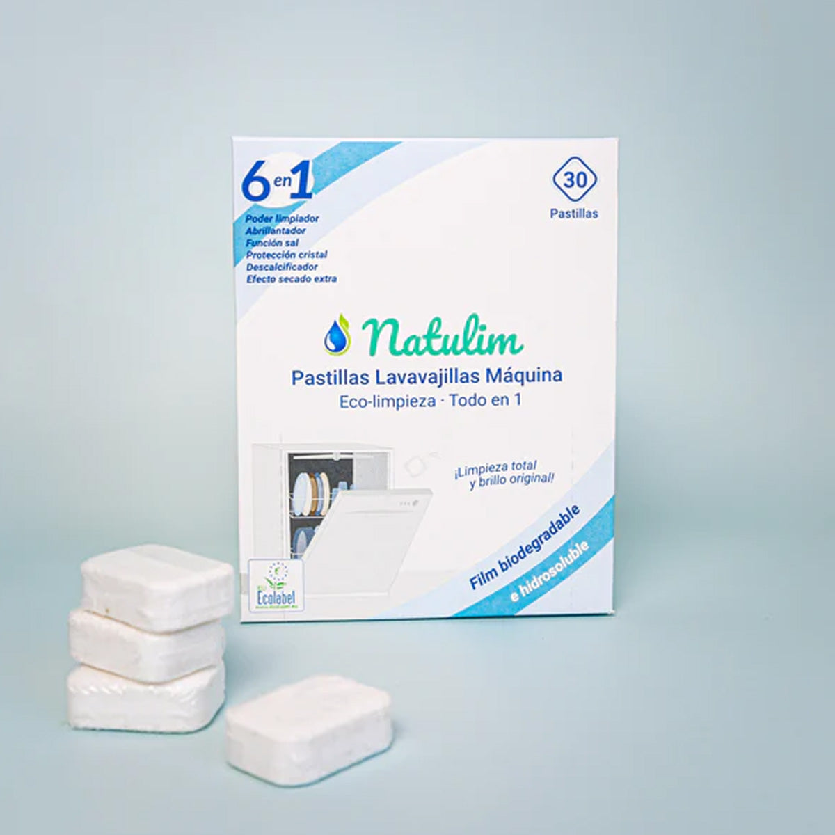 Öko-Spülmaschinentabs 6 in 1 Natulim 30 Stück