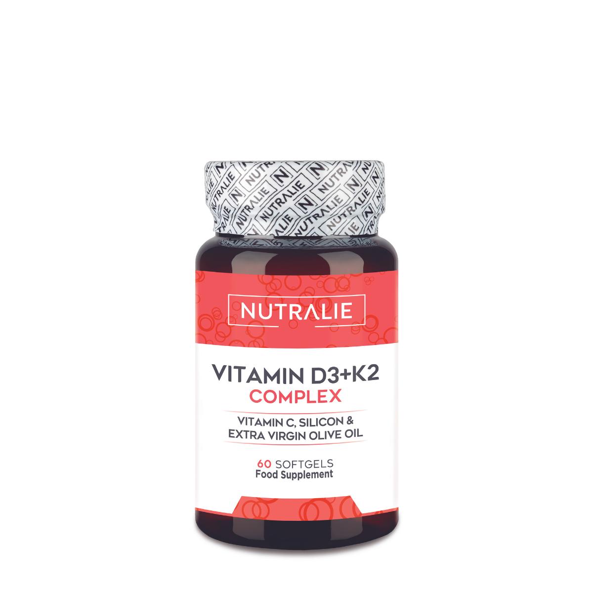 Nutralie Witamina D3+K2 Complex 10000 UI + Witamina C 60 kapsułek