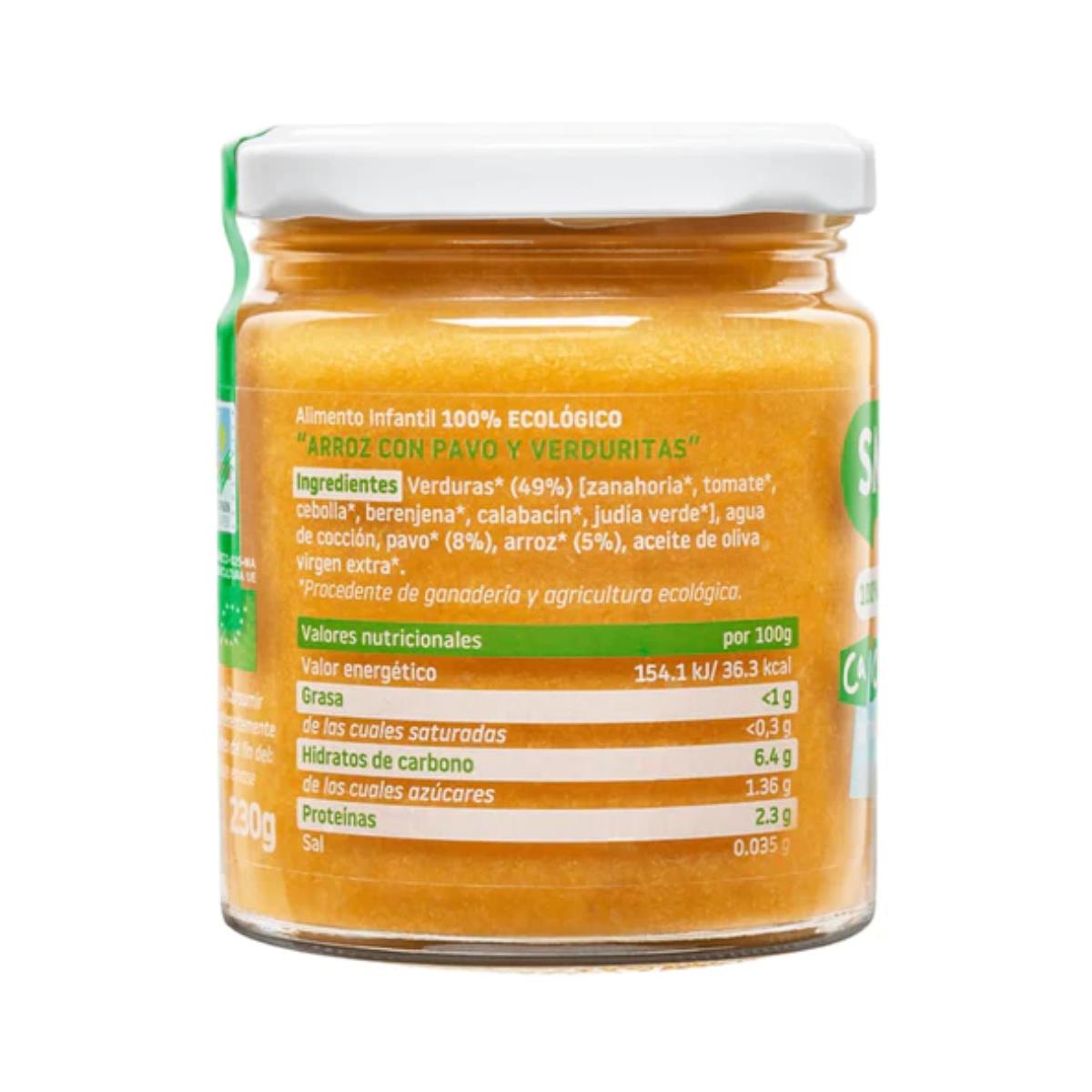 Pack of 12 Organic Rice with Turkey and Vegetables Jars CA CHI TOS Smileat, 230 g