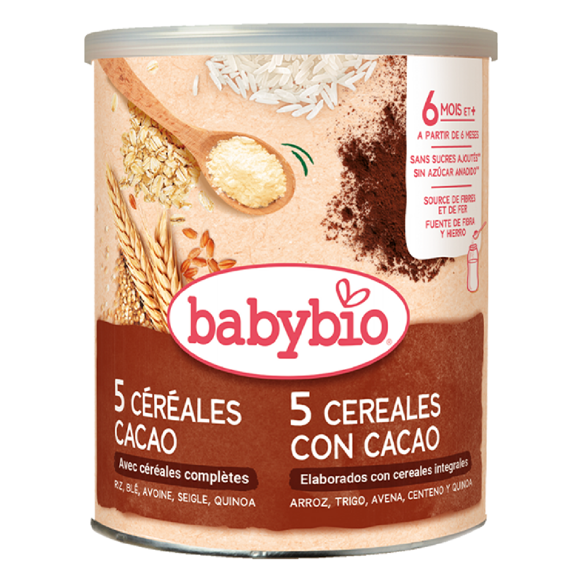 Pappa 5 cereali con cacao a partire dai 6 mesi Babybio 220 g