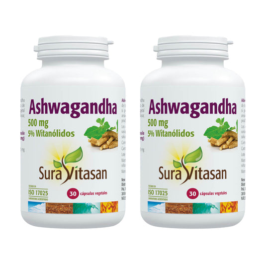 Pack 2 x Ashwagandha, Sura Vitasan, 30 gélules
