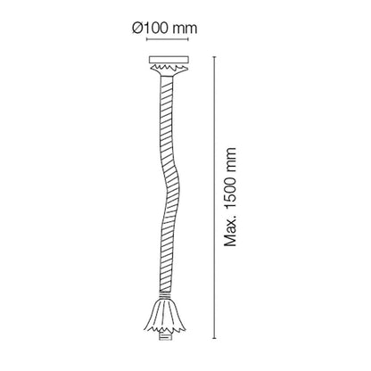 RUSTIC PENDANT 1m PITA ROPE 1xE27 WINERY - CRISTALRECORD