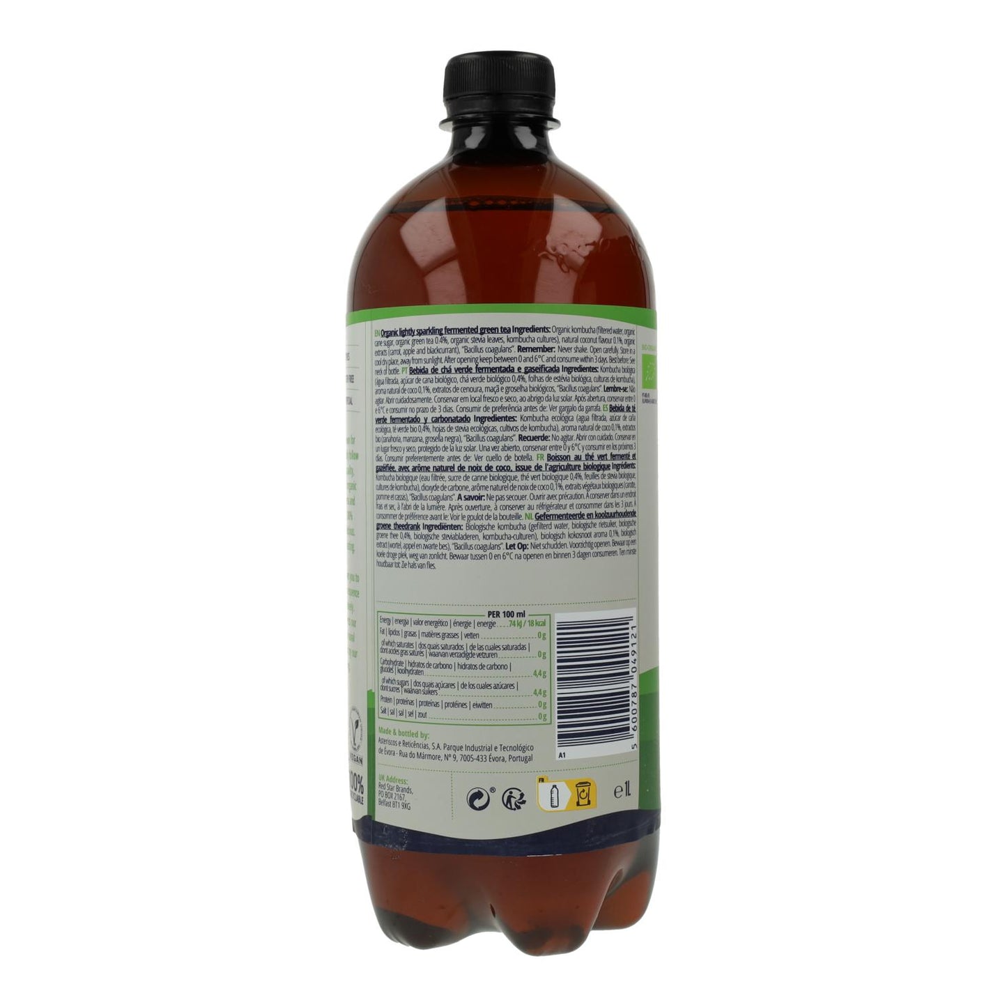 Captain Kombucha organic coconut kombucha drink, 1 L
