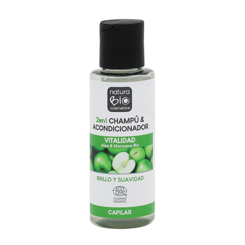 Szampon i odżywka 2 w 1 Vitalidad 100 Aloe & Manzana Bio, NATURABIO, 100 ml
