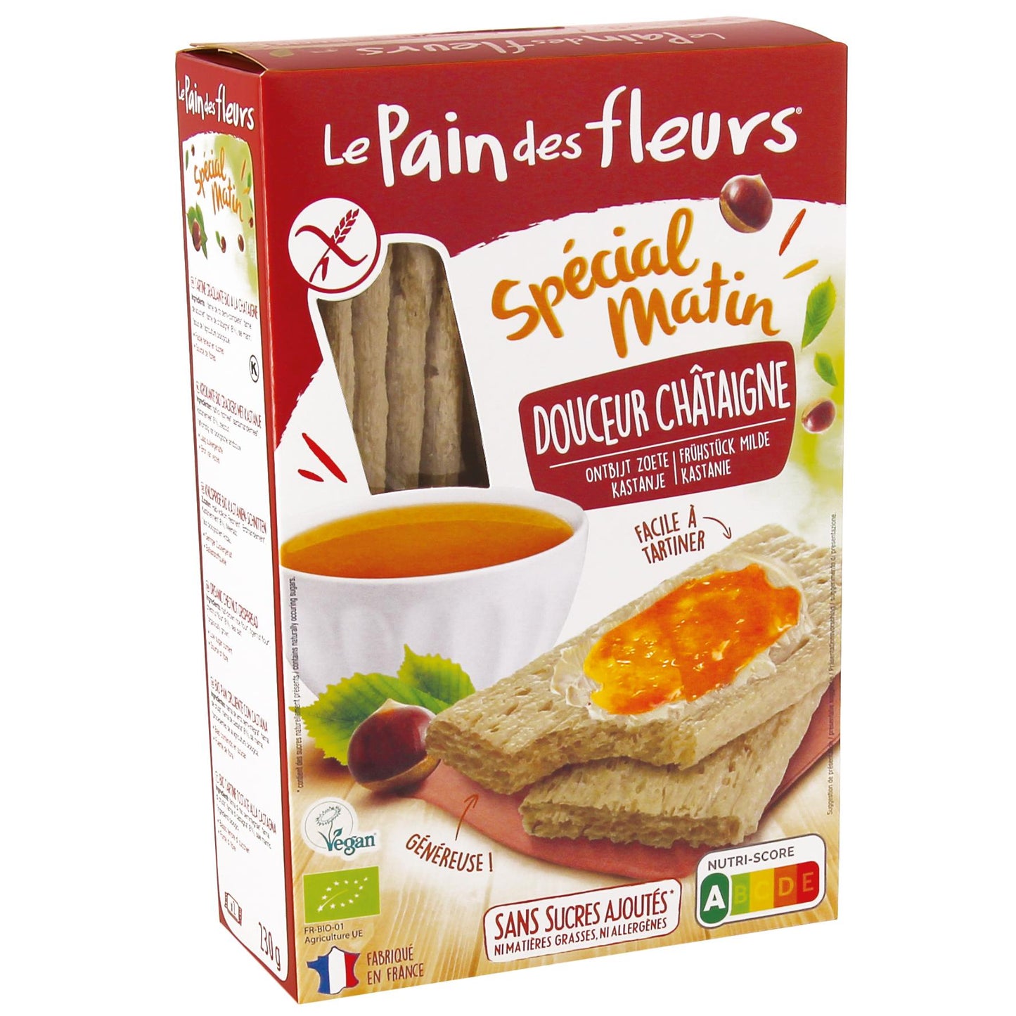 Knusprige geröstete Kastaniencracker Special Morning Le Pain des Flerus 230g