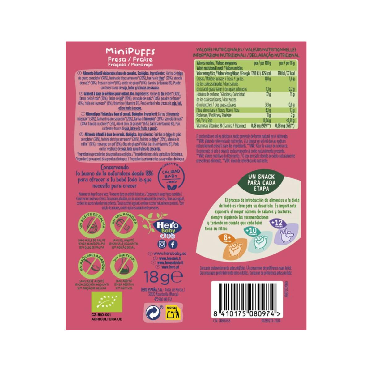 7-pack ekologiska jordgubbssnacks 18 g – Hero Solo