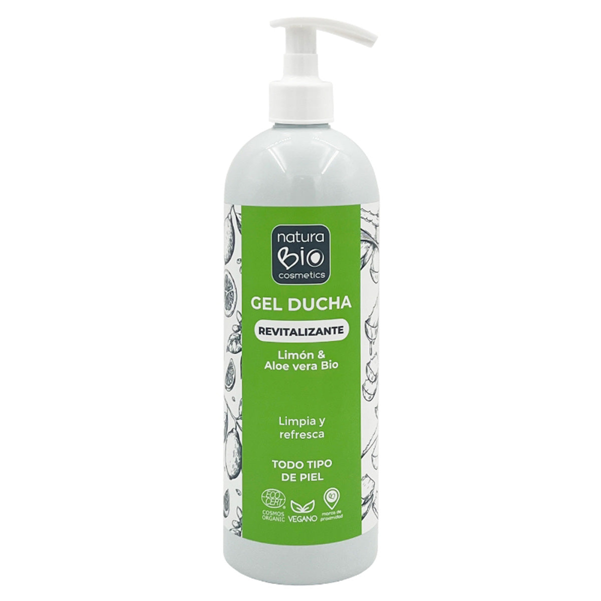 Gel doccia rivitalizzante al limone e aloe bio Naturabio 740 ml