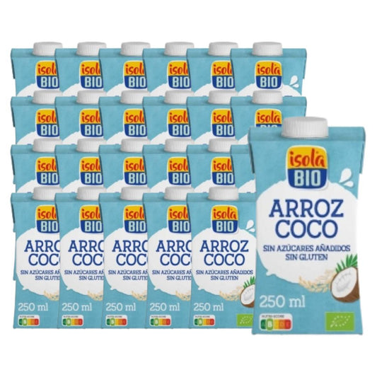 Lot de 24 boissons bio au riz et à la noix de coco Bio Isola BIO 250 ml