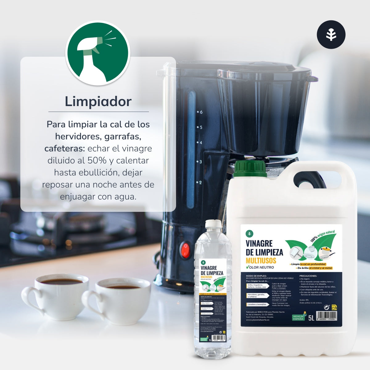 Vit rengöringsvinäger 1L Planeta Huerto