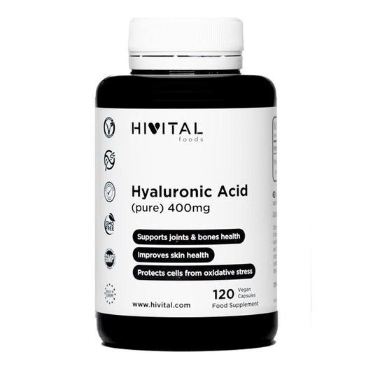Acide hyaluronique pur 400 mg Hivital 120 gélules végétaliennes  - anti-rides                               Anti-rides